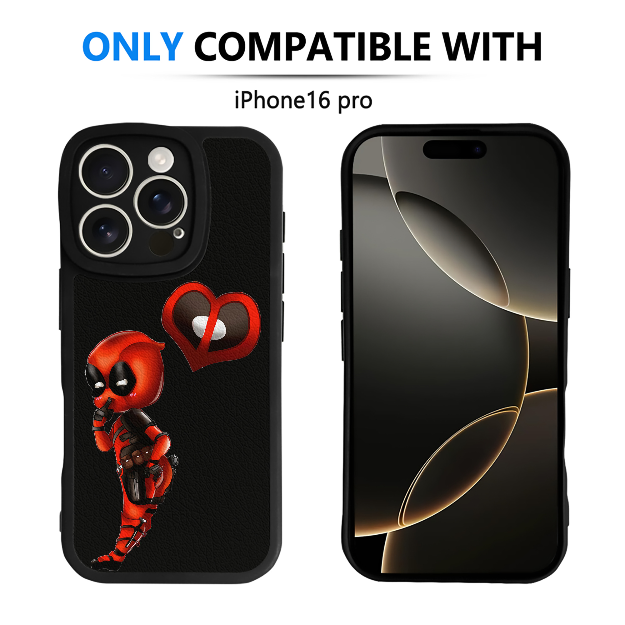 （画像用） Deadpool デッドプール 【iPhone 16シリーズ対応】シリコンスマホケース（レザー調） 材質：シリコン